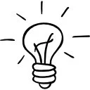 Home 37 light bulb outlined hand drawn tool