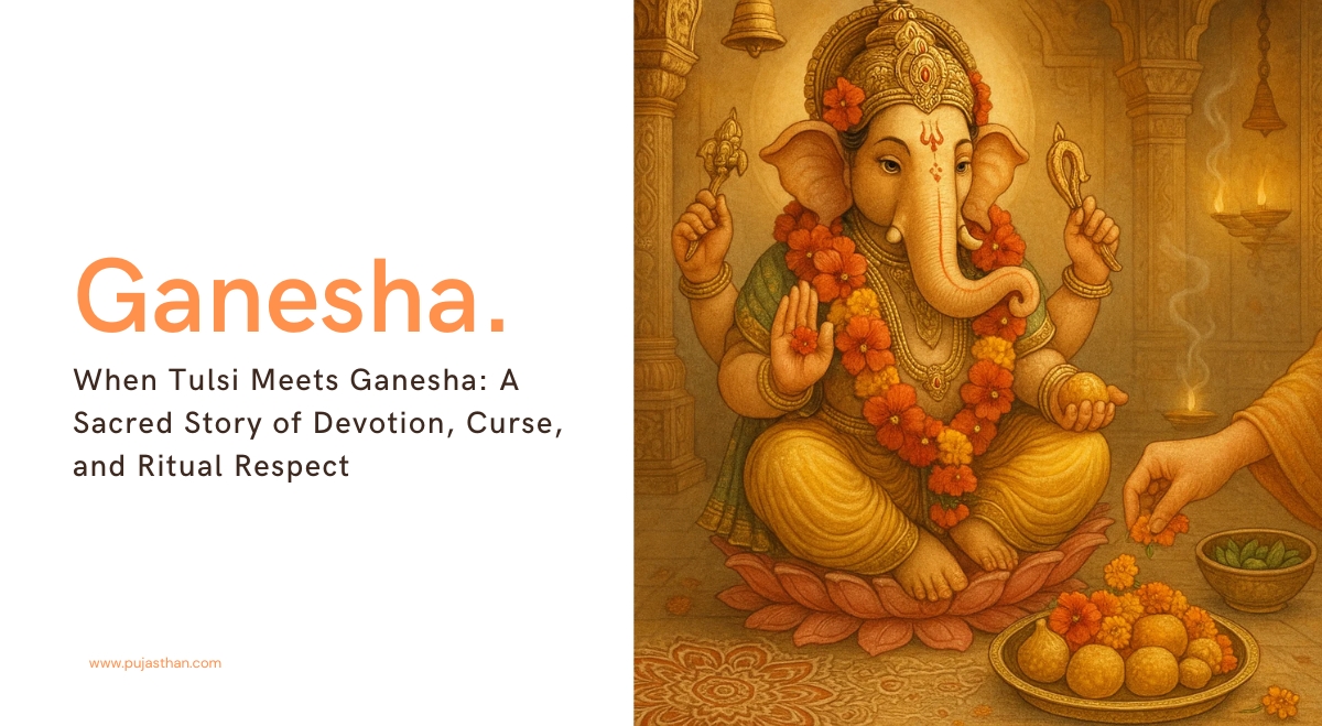 Why Tulsi Is Not Offered to Lord Ganesha – A Scriptural and Devotional Perspective 2 Devotee offers flowers to Lord Ganesha while tulsi leaves are kept aside